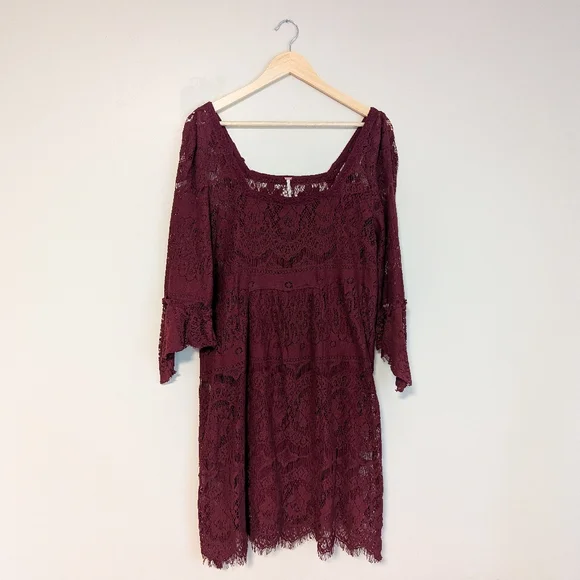 Free People | Dresses | Free People Burgundy Lace Dress | Poshmark Free People | Dresses | Free People Burgundy Lace Dress | Poshmark